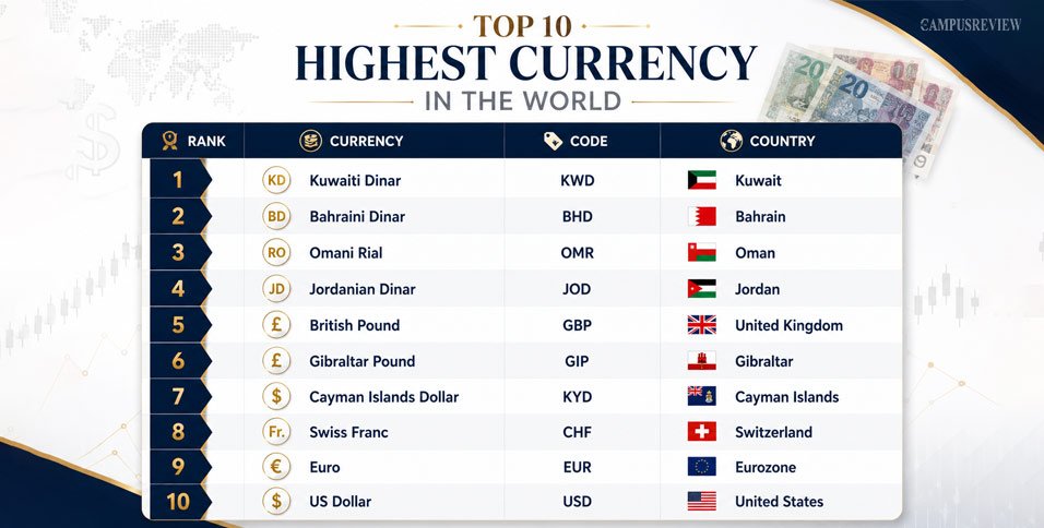 Top 10 Highest Currencies in the World (2026)