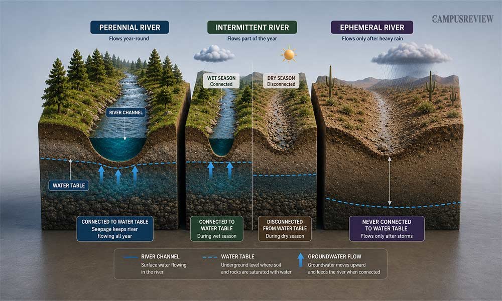Types of Rivers Based on Water Flow